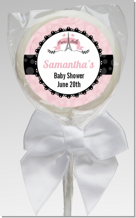 Paris BeBe - Personalized Baby Shower Lollipop Favors