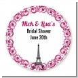 Paris - Round Personalized Bridal Shower Sticker Labels thumbnail
