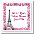 Paris - Square Personalized Bridal Shower Sticker Labels thumbnail