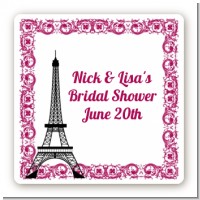 Paris - Square Personalized Bridal Shower Sticker Labels
