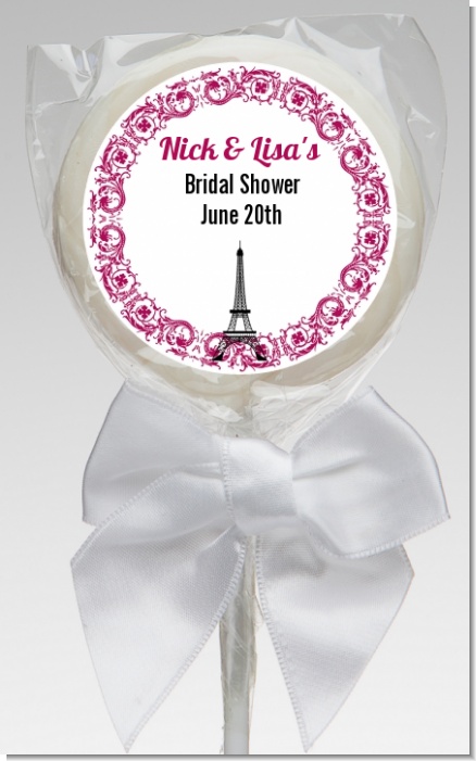 Paris - Personalized Bridal Shower Lollipop Favors