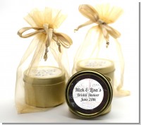 Passport - Bridal Shower Gold Tin Candle Favors