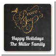 Peace and Joy - Square Personalized Christmas Sticker Labels thumbnail