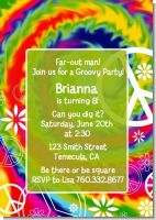 Peace Tie Dye - Birthday Party Invitations