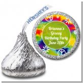 Peace Tie Dye - Hershey Kiss Birthday Party Sticker Labels