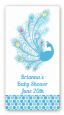 Peacock - Custom Rectangle Baby Shower Sticker/Labels thumbnail