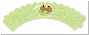 Twins Two Peas in a Pod African American - Baby Shower Cupcake Wrappers