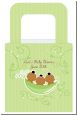 Triplets Three Peas in a Pod African American One Girl Two Boys - Personalized Baby Shower Favor Boxes thumbnail