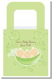 Triplets Three Peas in a Pod Caucasian One Girl Two Boys - Personalized Baby Shower Favor Boxes