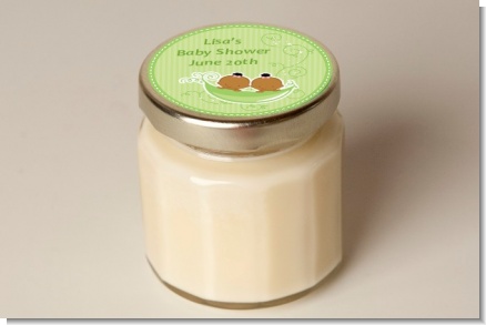 Twins Two Peas in a Pod African American Two Girls - Baby Shower Personalized Candle Jar