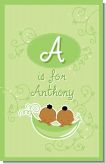 Twins Two Peas in a Pod African American Two Boys - Personalized Baby Shower Nursery Wall Art