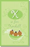 Triplets Three Peas in a Pod African American Two Girls One Boy - Personalized Baby Shower Nursery Wall Art