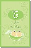 Twins Two Peas in a Pod Asian Two Boys - Personalized Baby Shower Nursery Wall Art