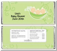 Triplets Three Peas in a Pod Caucasian - Personalized Baby Shower Candy Bar Wrappers