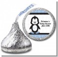 Penguin Blue - Hershey Kiss Baby Shower Sticker Labels thumbnail