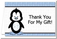 Penguin Blue - Baby Shower Thank You Cards