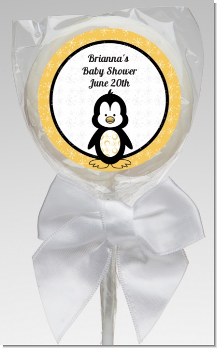 Penguin - Personalized Baby Shower Lollipop Favors