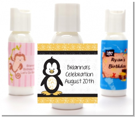 Penguin - Personalized Birthday Party Lotion Favors