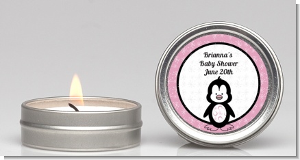 Penguin Pink - Baby Shower Candle Favors