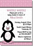 Penguin Pink - Baby Shower Invitations