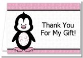 Penguin Pink - Baby Shower Thank You Cards