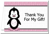 Penguin Pink - Baby Shower Thank You Cards