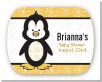 Penguin - Personalized Baby Shower Rounded Corner Stickers