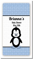 Penguin Blue - Custom Rectangle Baby Shower Sticker/Labels