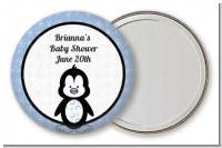 Penguin Blue - Personalized Baby Shower Pocket Mirror Favors