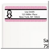 Penguin Pink - Birthday Party Return Address Labels
