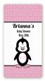Penguin Pink - Custom Rectangle Baby Shower Sticker/Labels thumbnail