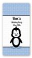 Penguin Blue - Custom Rectangle Birthday Party Sticker/Labels thumbnail