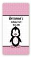 Penguin Pink - Custom Rectangle Birthday Party Sticker/Labels thumbnail