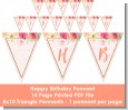 Fun to be One - 1st Birthday Girl - Birthday Party Themed Pennant Set thumbnail