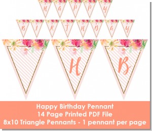 Fun to be One - 1st Birthday Girl - Birthday Party Themed Pennant Set