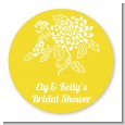 Peony - Round Personalized Bridal Shower Sticker Labels thumbnail
