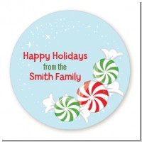 Peppermint Candy - Round Personalized Christmas Sticker Labels