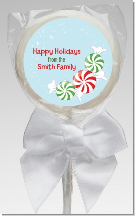 Peppermint Candy - Personalized Christmas Lollipop Favors