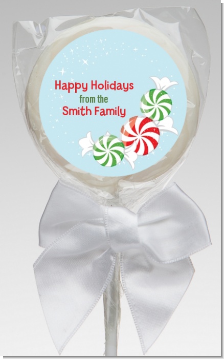 Peppermint Candy - Personalized Christmas Lollipop Favors