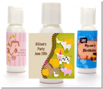 Petting Zoo - Personalized Birthday Party Lotion Favors
