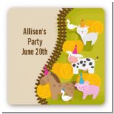 Petting Zoo - Square Personalized Birthday Party Sticker Labels