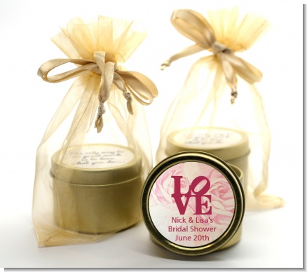 Philadelphia LOVE - Birthday Party Gold Tin Candle Favors