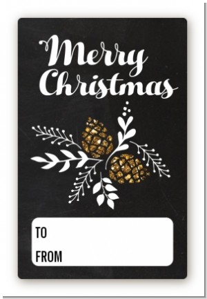 Pine Cones - Custom Large Rectangle Christmas Sticker/Labels