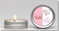 Pink Glitter Baby Crown - Baby Shower Candle Favors