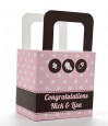 Modern Baby Girl Pink Polka Dots - Personalized Baby Shower Favor Boxes thumbnail