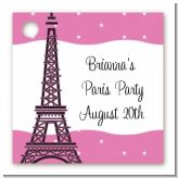 Pink Poodle in Paris - Personalized Baby Shower Card Stock Favor Tags