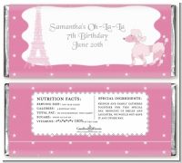 Pink Poodle in Paris - Personalized Birthday Party Candy Bar Wrappers