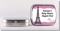 Pink Poodle in Paris - Personalized Baby Shower Mint Tins