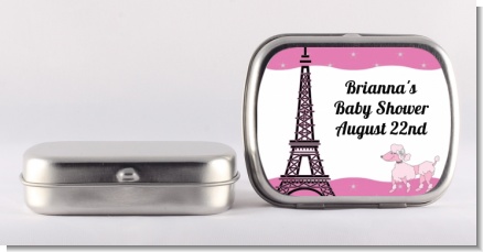 Pink Poodle in Paris - Personalized Baby Shower Mint Tins