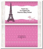 Pink Poodle in Paris - Personalized Popcorn Wrapper Baby Shower Favors